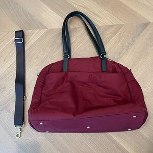 Lo and Sons The O.G. Laptop Bag - Burgundy/Gold/Tan